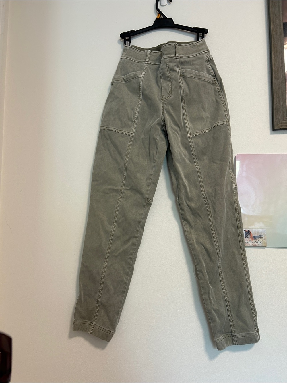 SPANX Olive-Grey High-Waist Pants S